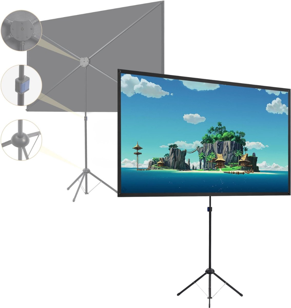 CLGP® Beamerscherm met Statief - Projectiescherm - Projectiedoek