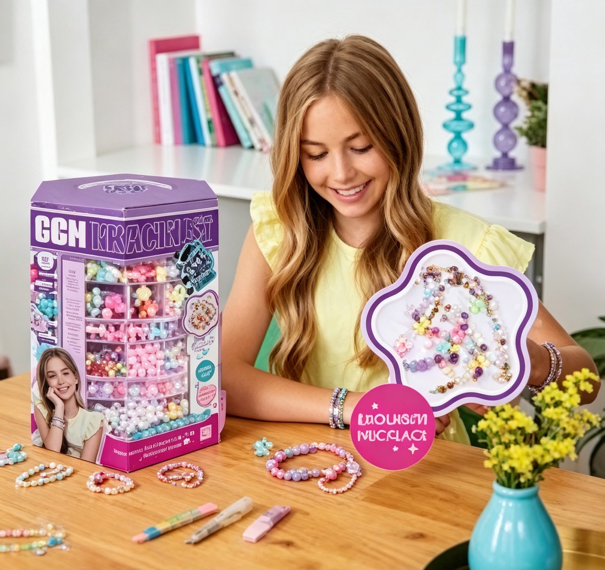 DIY Sieraden Maakset voor Meisjes 8+Meerlagige Opbergdoos met Afneembare Kralen Trays Complete Armband Maken Benodigdheden Creatief Verjaardagscadeau voor Kinderen en Jonge Dames
