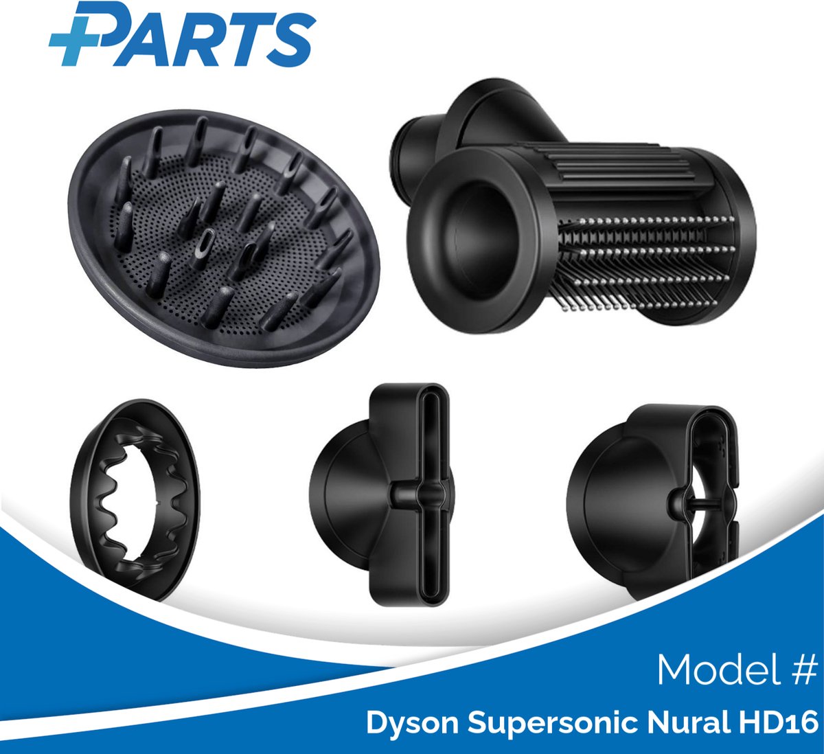 Dyson Supersonic Nural HD16 Opzetstukken (Plus.Parts® alternatief voor 974179-01 / 974180-02)
