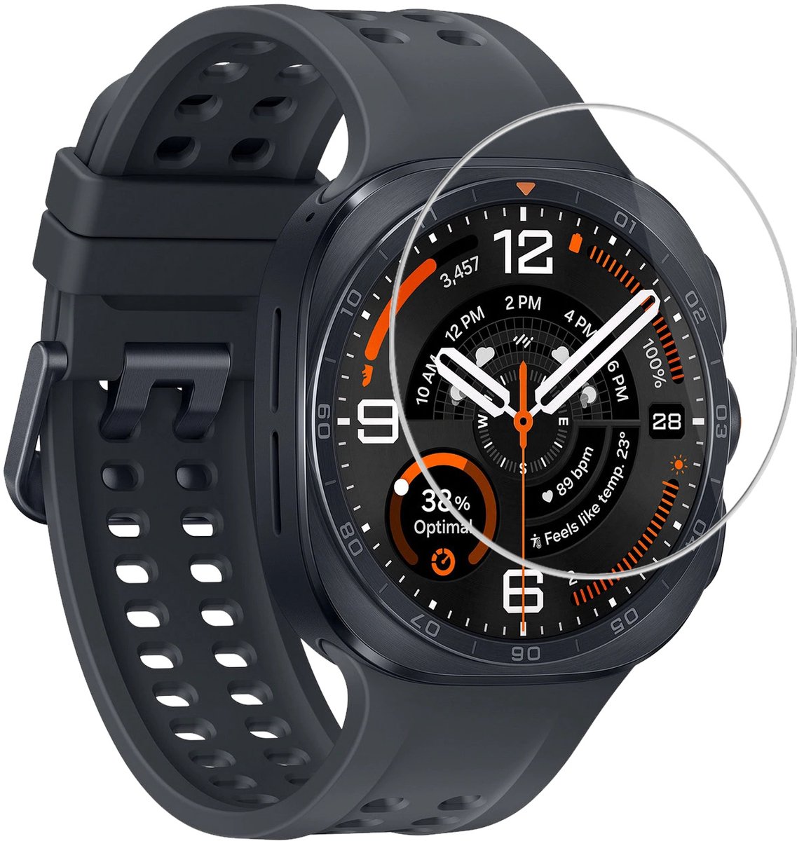 Screenprotector - Geschikt voor Samsung Watch Ultra 2 - Sterk & Shockproof - Tempered Glass - Gehard Glas - Beschermglas Screen - Bescherm Protector - Cover voor Smartwatch