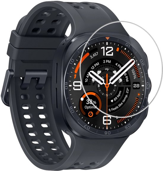 Samsung Galaxy Watch Ultra 2 (47mm) met gehard glazen screenprotector.