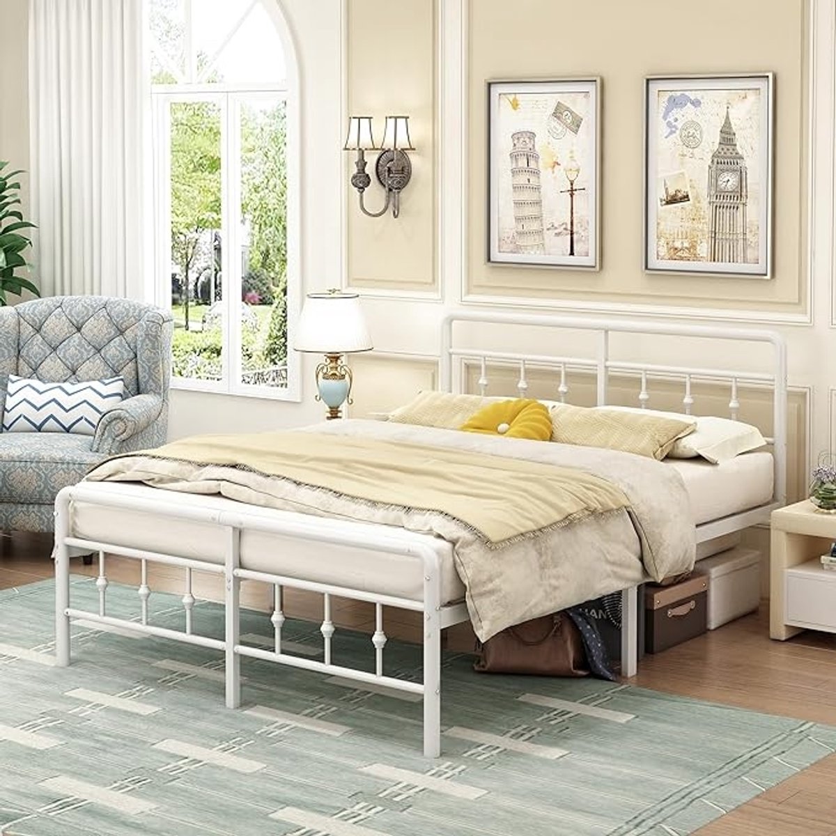 Metalen Bedframe 80x190 cm – - 80x190 cm - Zwart - Novihome