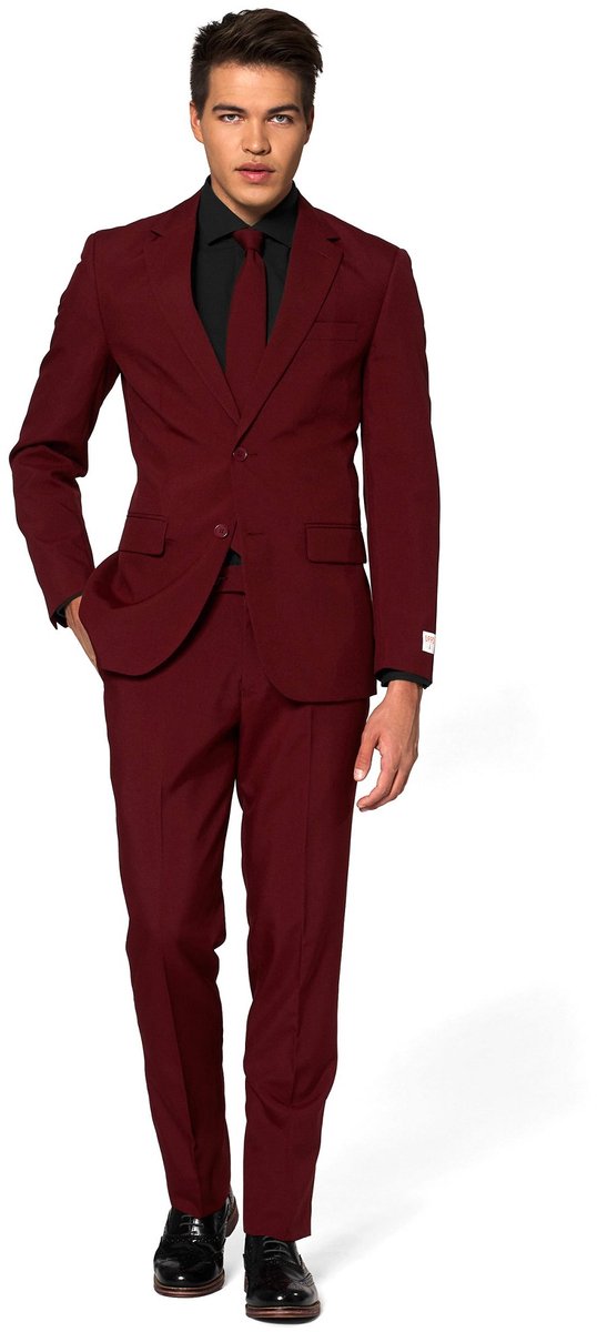 OppoSuits Blazing Burgundy - Heren Pak - Bordeaux Rood - Maat 46