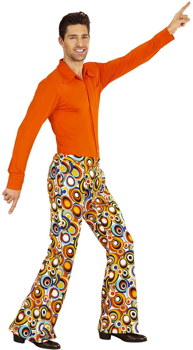 Heren disco broek jaren 70 cirkels