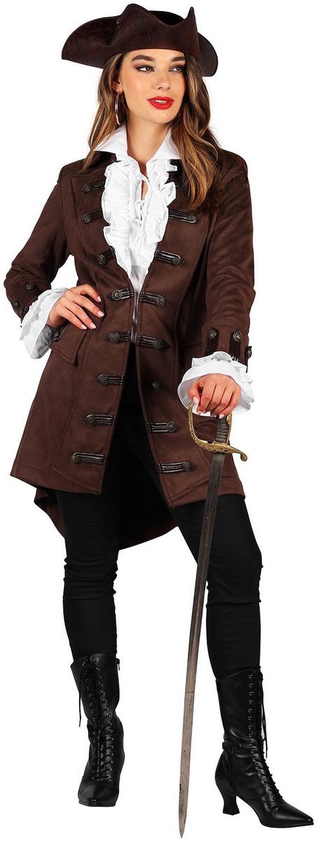Bruine piratenmantel voor vrouwen - Kostuum voor Carnaval