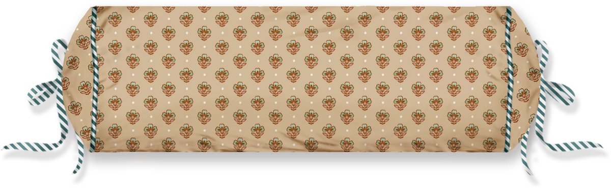 Pip Studio Jaipur Flower Roll Cushion Sierkussen - 22 x 70 cm cm - Groen