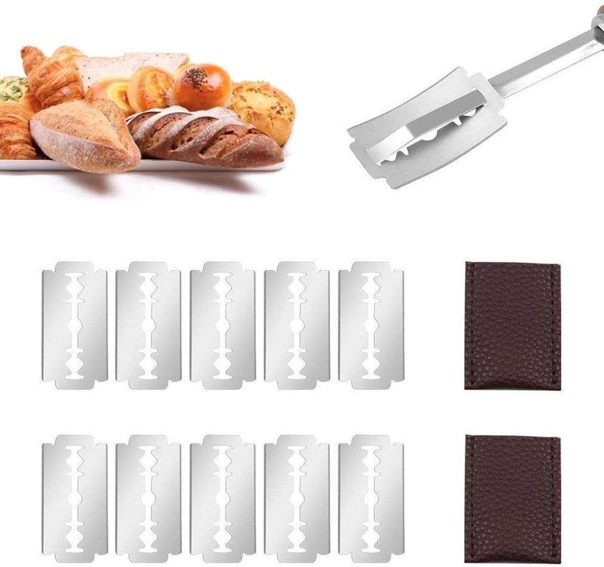 Efficiënt broodsnijden met een scherp bakkersmes, ideaal voor versgebakken brood en deegproducten