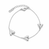 Armband Meisje- Tienerarmband- Zilver- Hartjes armband- Meisjes Armband- Bedelarmbandje Meisje- Armband 3 hartjes- Stainless Steel-Kind- LiLaLove