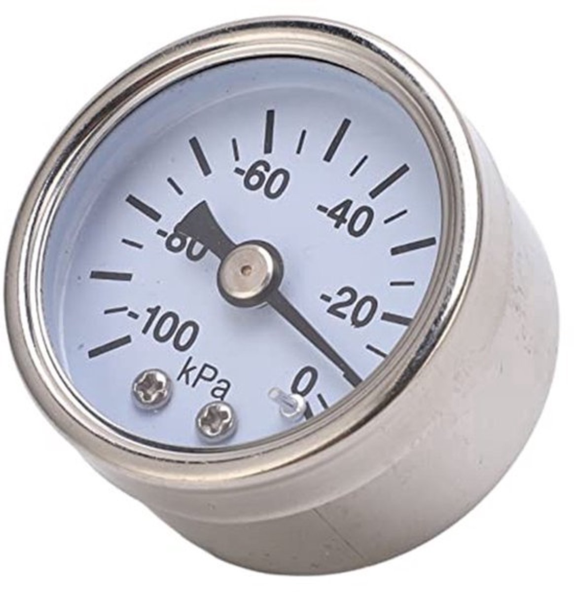 Vacuum Drukmeter 1/8 Inch - Roestvrij Staal Dial met Vloeistofvulling -100kPa tot 0kPa voor HVAC en Luchtpompen