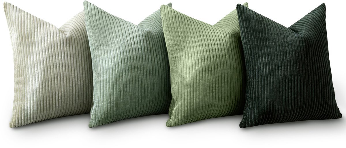 Set van 4 kussenslopen - Gestreepte kussenhoes - Decoratieve sierkussenhoes - Bankkussenhoes - Kusseninzet niet inbegrepen - Geschikt voor banken, slaapkamers, woonkamers, balkons, kinderkamers - Zachte sierkussenhoes - 45x45 cm