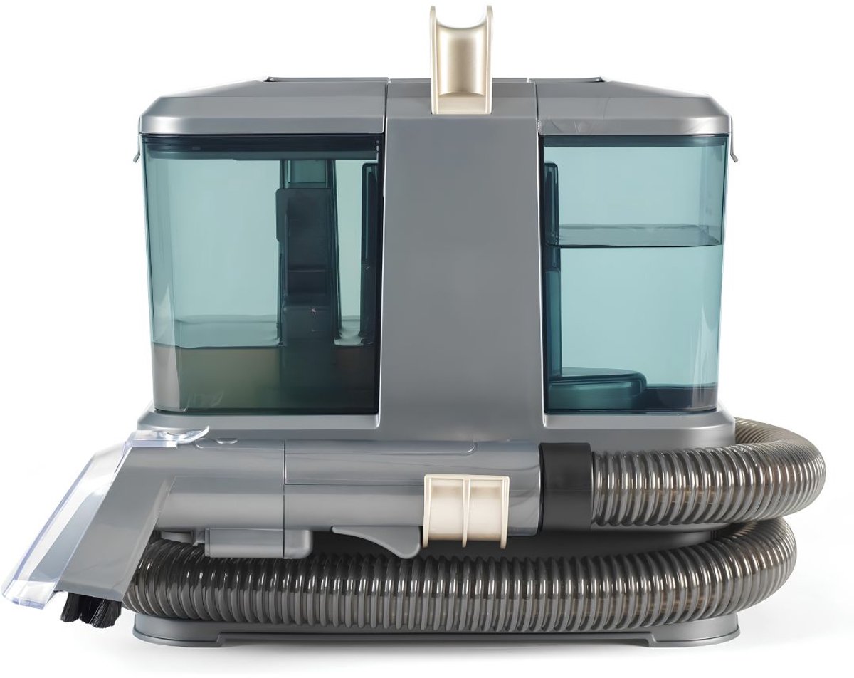 JCP® Vlekkenreiniger - Draagbare Wasstofzuiger - Dubbele Watertanks - Grijs - 26cm x 22cm x 27cm
