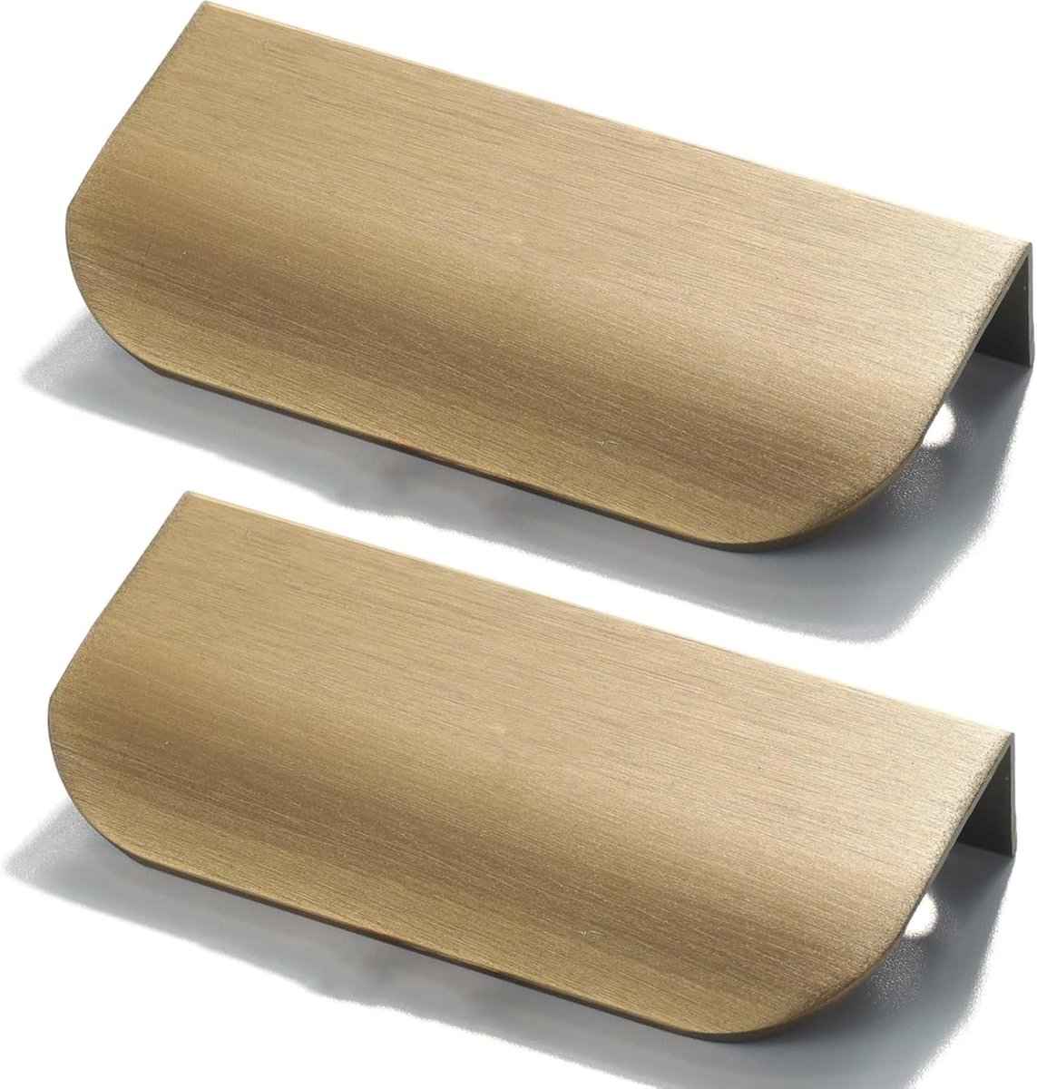 6 Stuks Verborgen Kastgrepen in Goud, Aluminium Legering, 80mm Lengte, 64mm Montageafstand, Modern Design