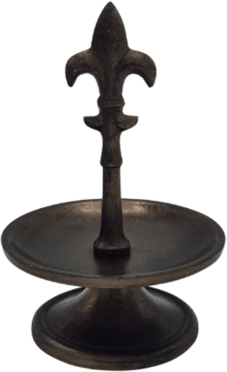 Deco4yourhome® - Etagere - Rond - Franse Lelie - Koper/Zwart - 22cm