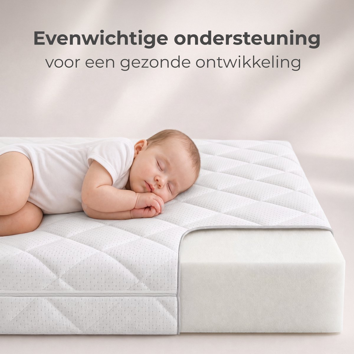 CozySense® Babymatras 60x120 cm – Ledikant Matras – Babymatrassen – Ademend Katoen – Afneembare Hoes – OEKO-TEX® & CertiPUR-US® Gecertificeerd – 10 cm – foto 5