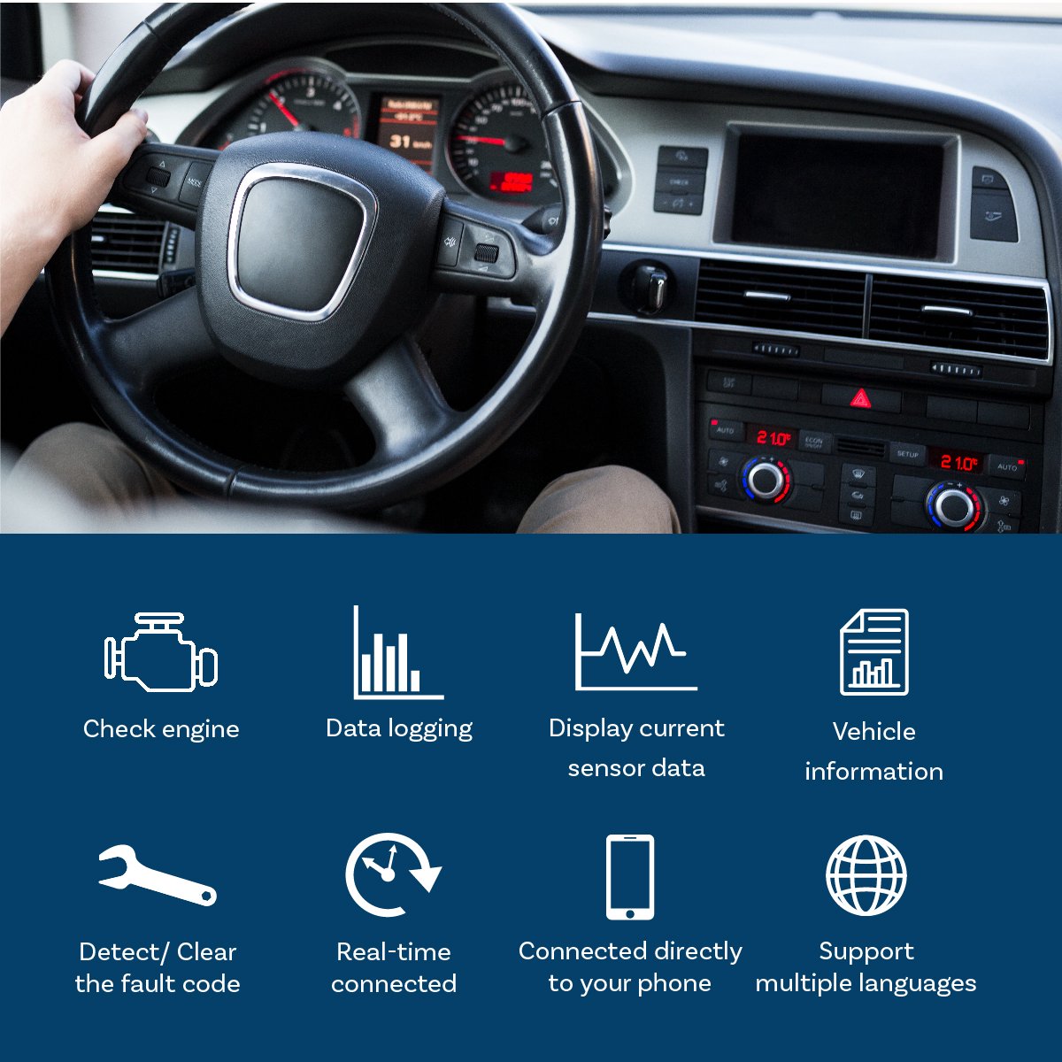 MMOBIEL NMOBIEL Mini OBD2 Auto Scanner - Bluetooth thumbnail 3