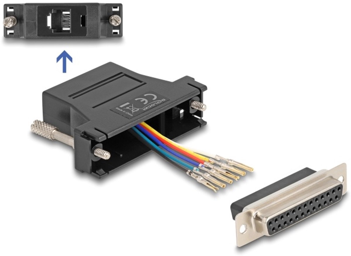 Delock D-Sub 25 pin female to RJ12 female Assembly Kit black