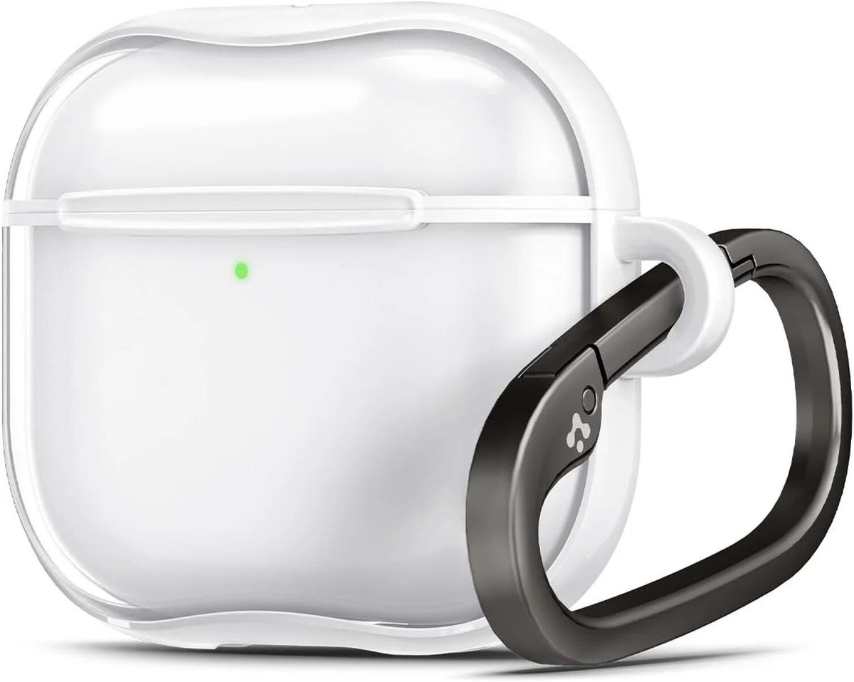 Spigen Ultra Hybrid - Hoesje Geschikt voor Apple AirPods 4 - Transparant Wit