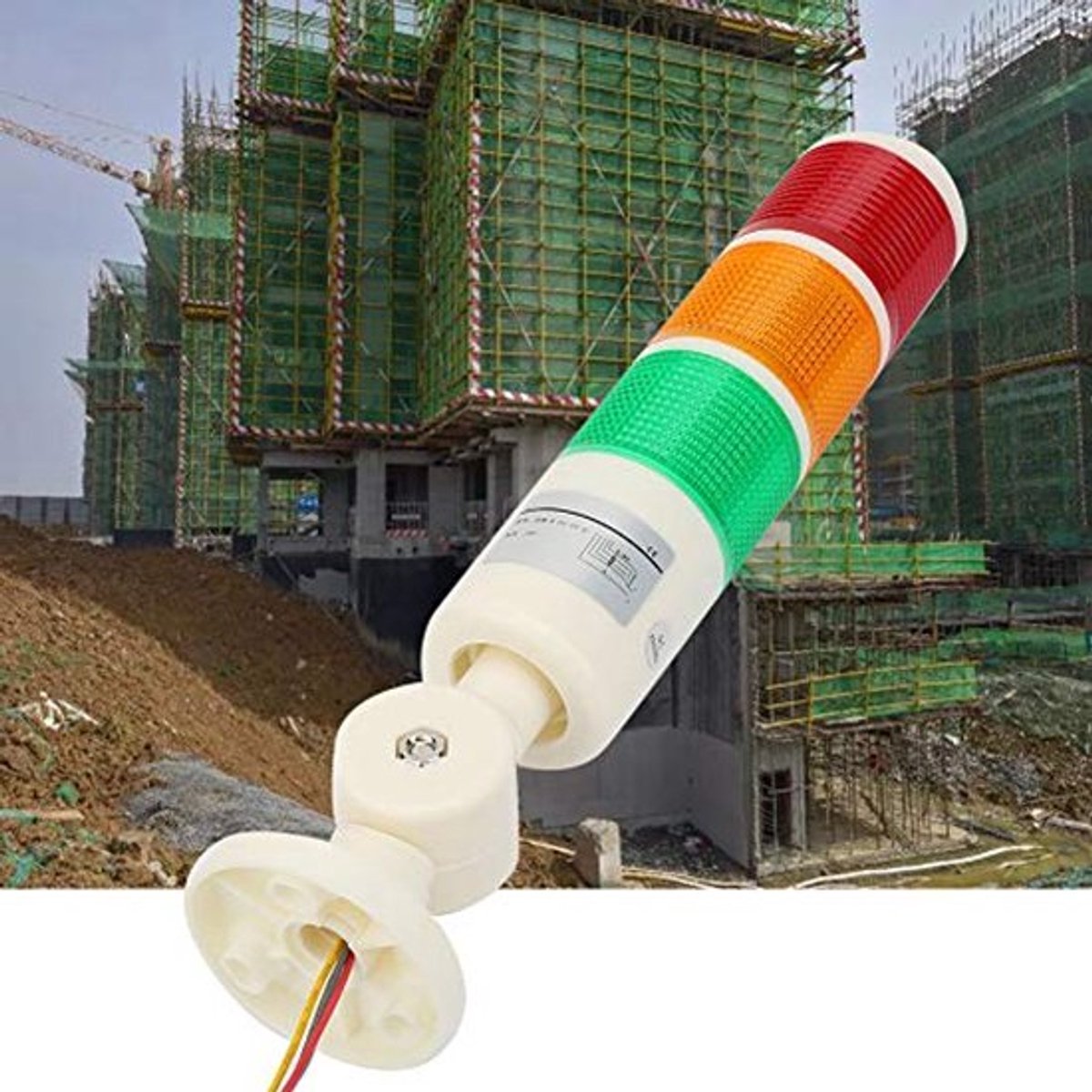 signaaltoren Opvouwbaar Alarm op Afstand Licht 24VDC Industrieel Verwarmend 3-laags