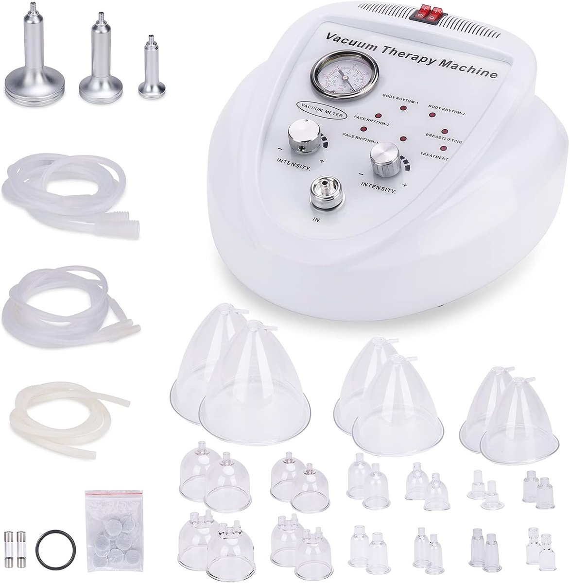 Vacuum cupping therapie set met 30 cups en 3 pompen, verstelbare zuiging en 6 modi voor effectieve behandeling