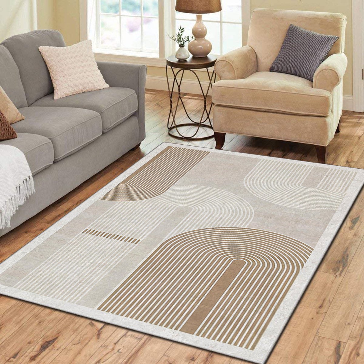 Zeo Wood - Vloerkleed - Tapijt Woonkamer - Vloerkleed 160*230 cm - Anti Slip - Machinewasbaar