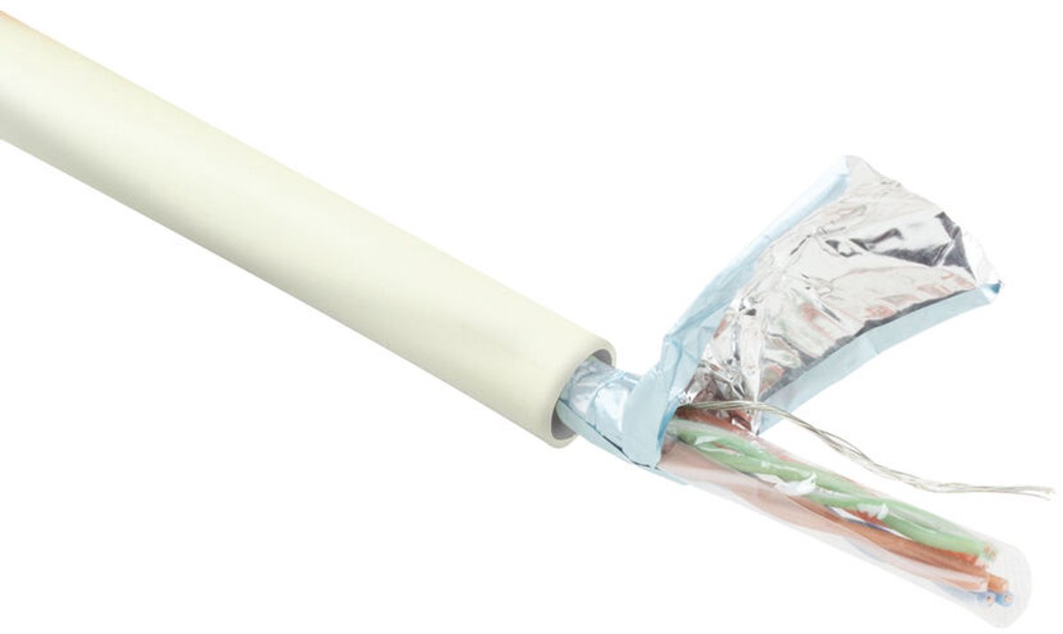 ACT FP100H CAT5E F/UTP LSZH Patchkabel Soepel Ivoor - 100 meter