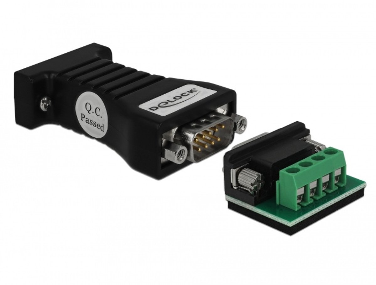 Delock Converter 1 x Serial RS-232 DB9 to 1 x Serial RS-485 with ESD protection 15 kV surge protection 600 W and extended temperature range