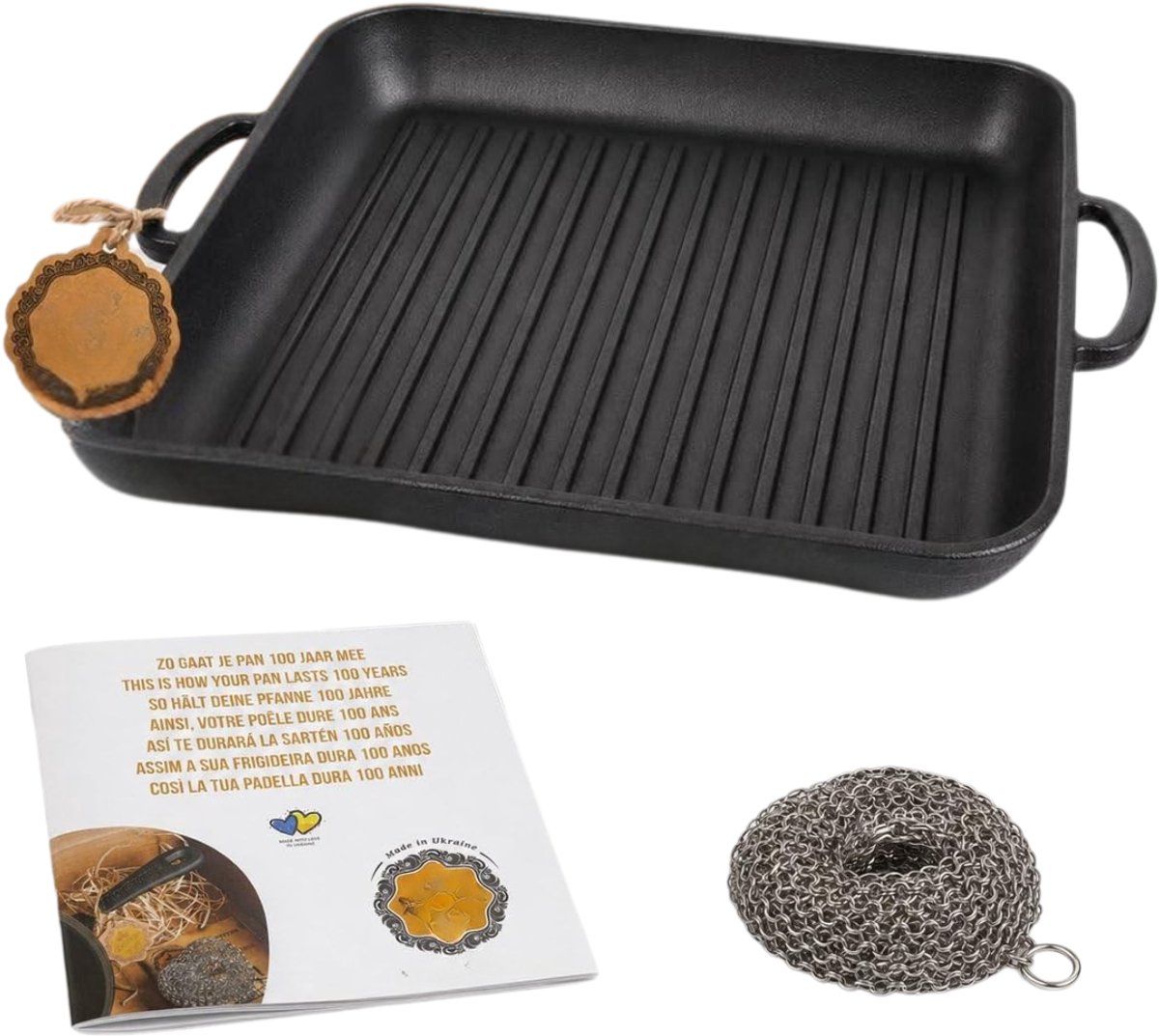 CLGP® Grillplaat Inductie - Bakplaat - Gietijzer -Zwart