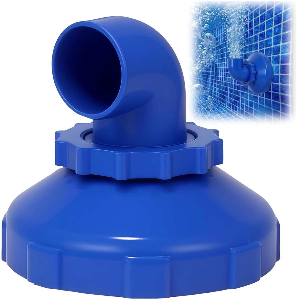 360° draaibare zwembadinlaatspuit - blauw verstelbaar zwembadmondstuk - schroefdraadaansluiting diameter 80 mm - retourmondstuk-accessoire - geschikt voor gangbare opzetzwembaden