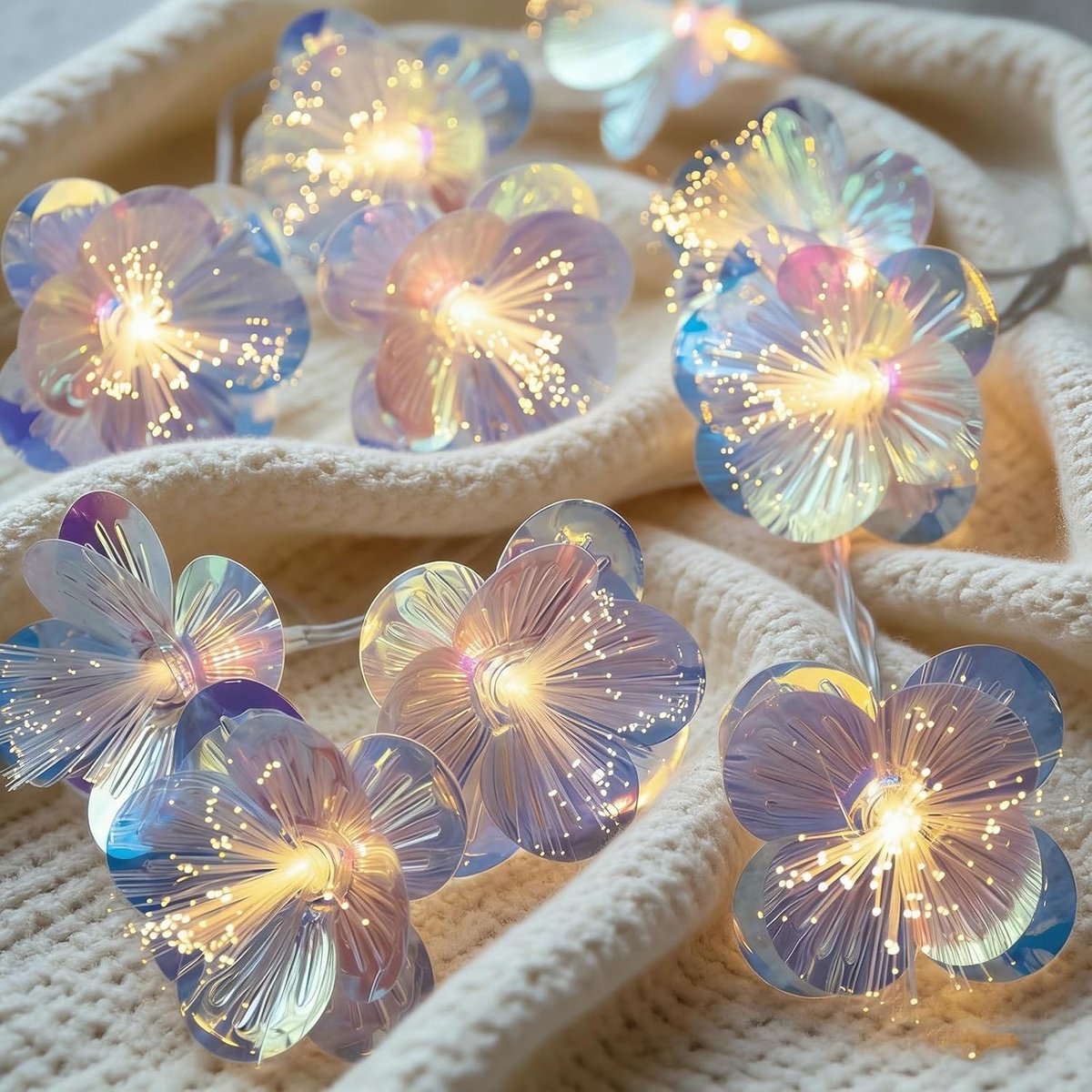20 LED Sfeerverlichting met Bloemen, 3 m Decoratieve Lichtjes voor Kerst, Bruiloft en Feestjes