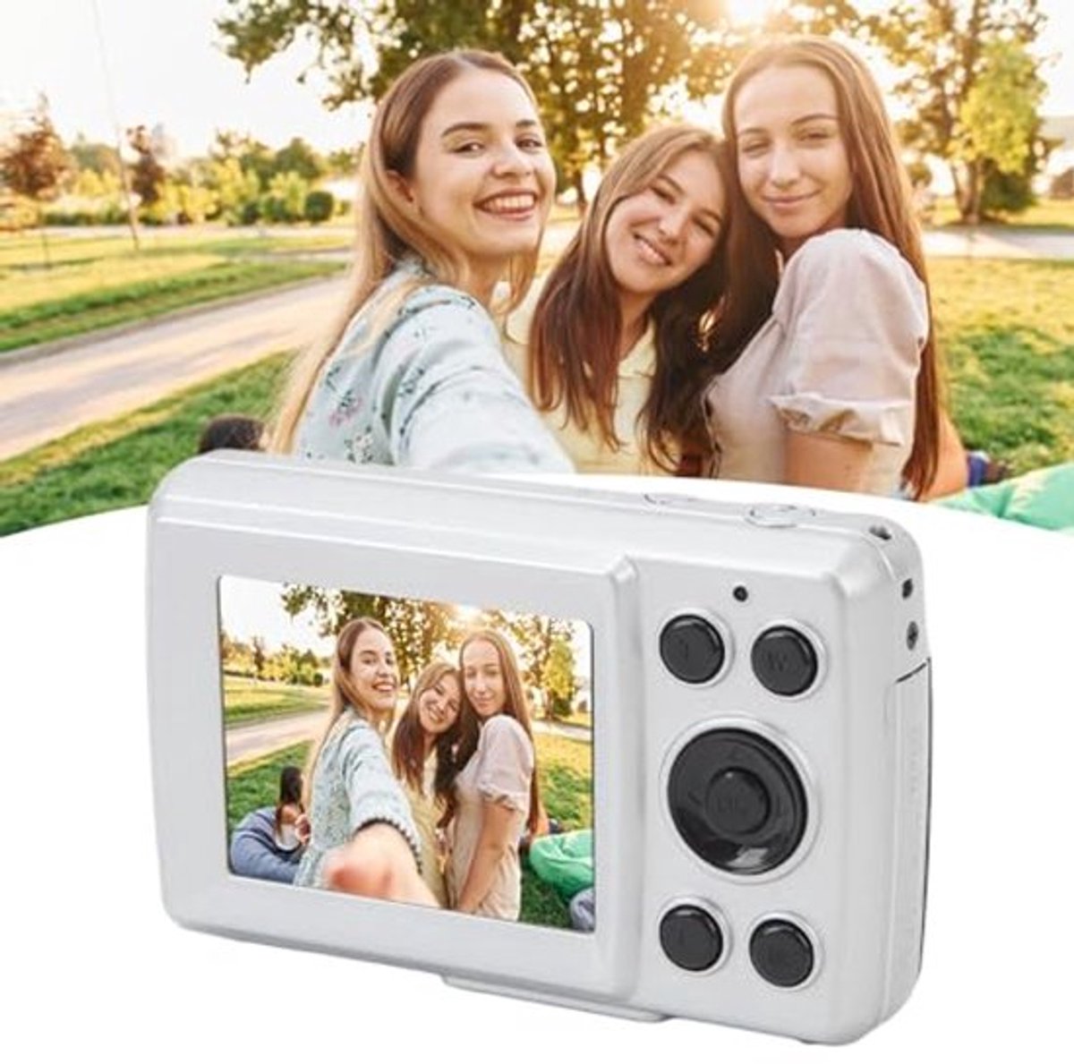 Digitale camera, 16x digitale zoomcamera met 2,4 inch scherm, autofocus, multi-as stabilisatie, 1080P 16MP, draagbare kleine camera voor jongens, meisjes, tieners, studenten