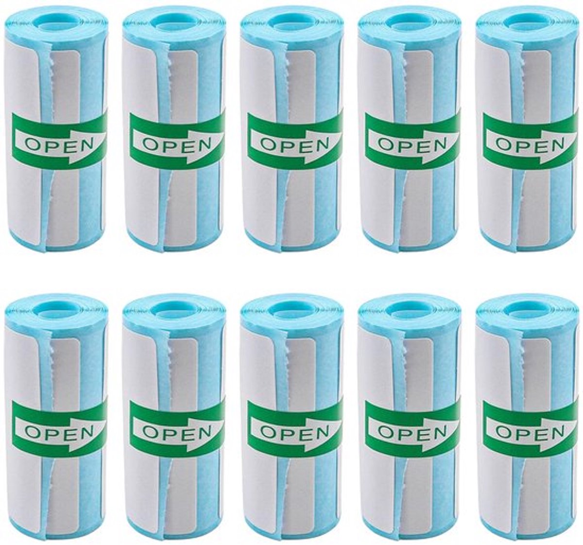 10 rollen zelfklevende labelstickers, 57 x 15 mm, directe thermische labels, streepjescodeprint, stickerrol, zelfklevende etiketten voor kantoor/keukenprinter