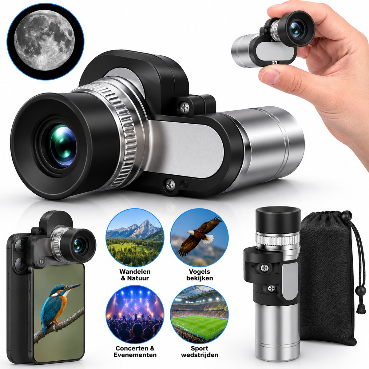 Monoculaire Telescoop 8x20 – Telefoon – Waterdicht – Smartphone