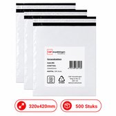 Verzendzakken 320x420 mm - 500 Stuks - Witte Verzendzakken met Plakstrip - CoEx LDPE - Scheurvast & Waterafstotend | G&F Verpakkingen