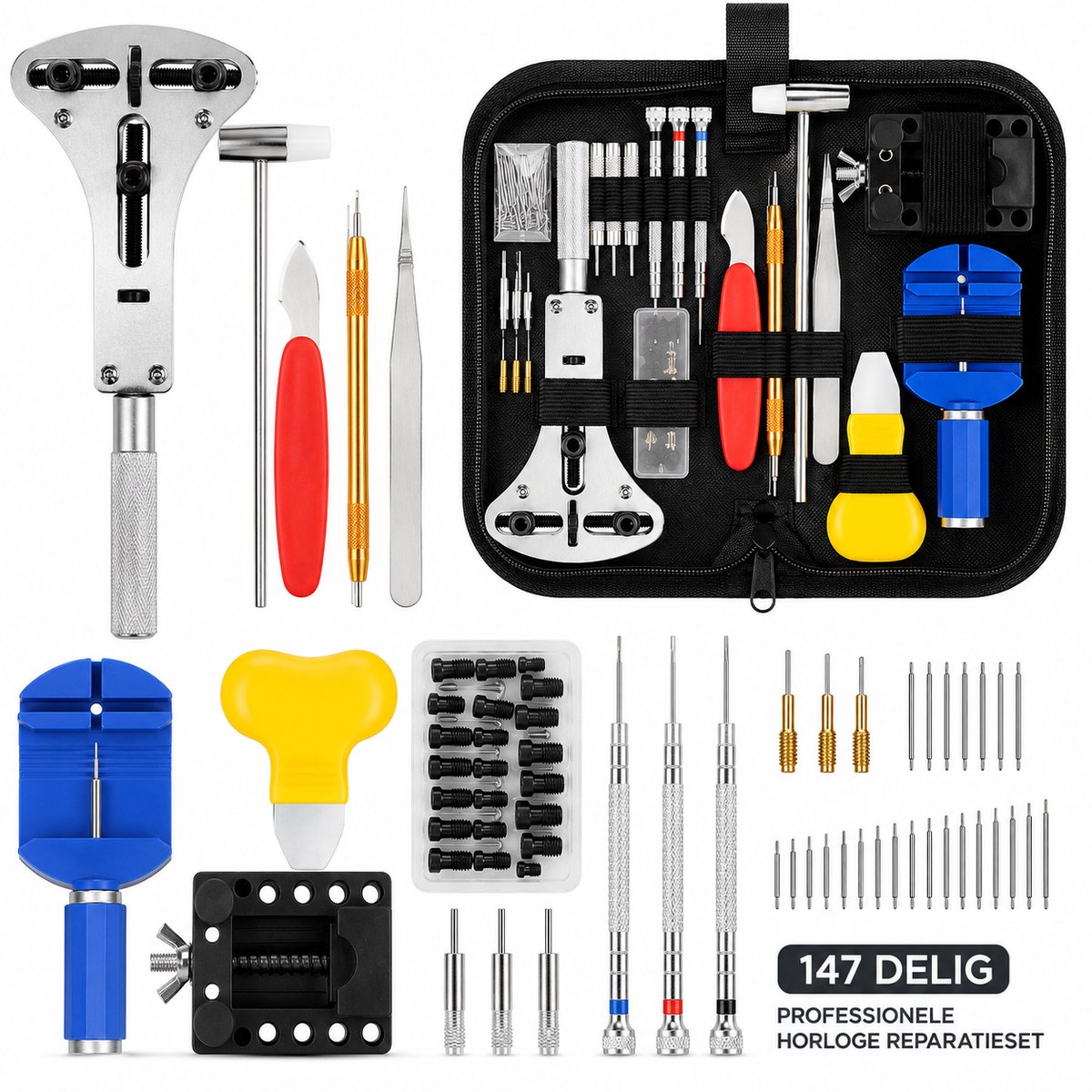 Horloge Reparatieset 147-delig – met Koffer - Reparatie