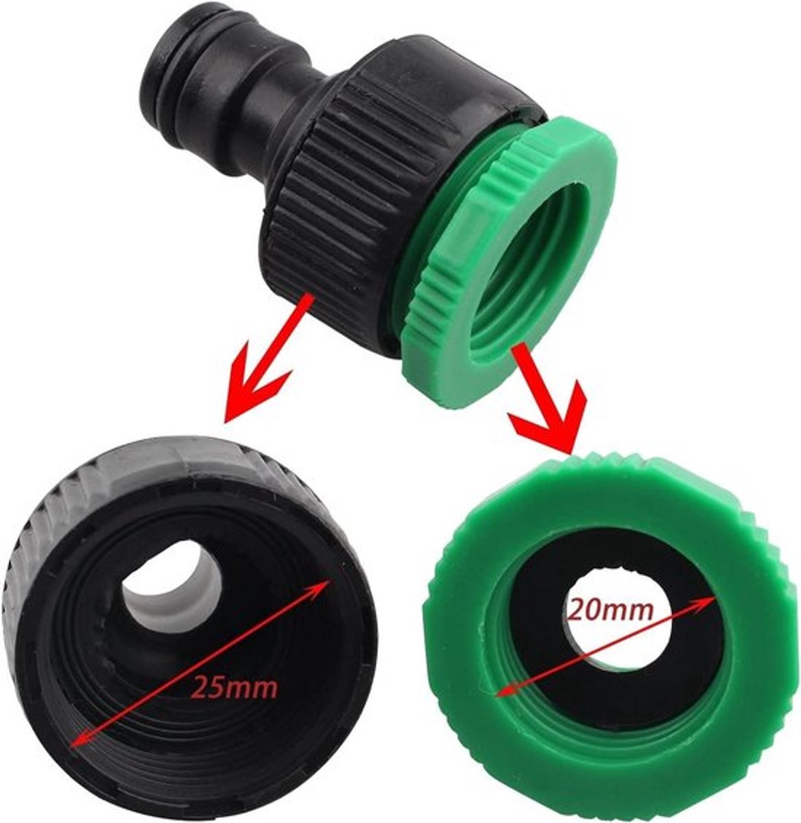 Tuinslangtappunt 2-in-1 met 4 mm/7 mm en 8 mm/11 mm snelkoppeling - Tuinirrigatie Accessoires