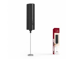 Elektrische Melkopschuimer - Draadloze Melkklopper op Batterijen - Koffie Mini Mixer voor Cappuccino, Latte, Matcha en Cacao - Compact en Licht - Zwart