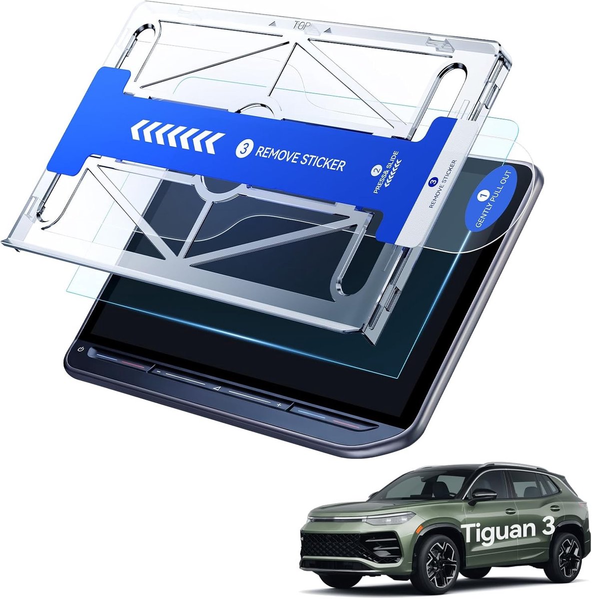 Beschermfolie 15 inch voor VW Tiguan 3 (2024-2026) met Discover Pro Max - Anti-kras screen protector met installatiekit en optimale bescherming