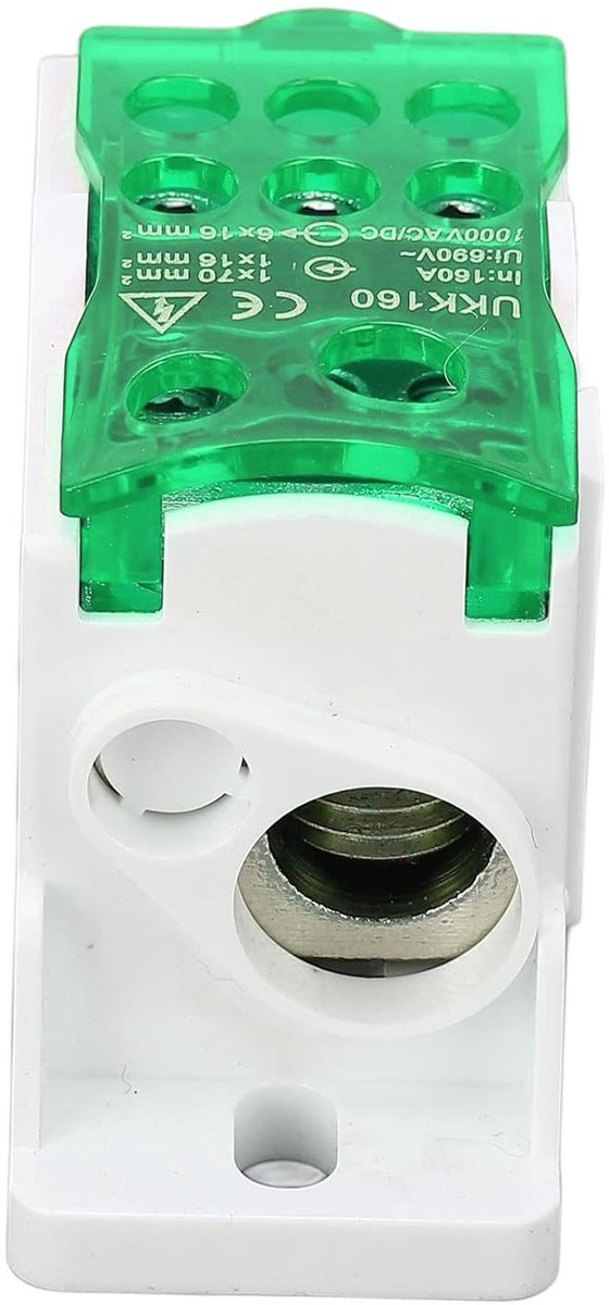 Enkelvoudige aansluitdoos type UKK160 C45, splitter voor 690 V en 160 A, rode klemverdeler, elektrische verbindingen, veilig en betrouwbaar