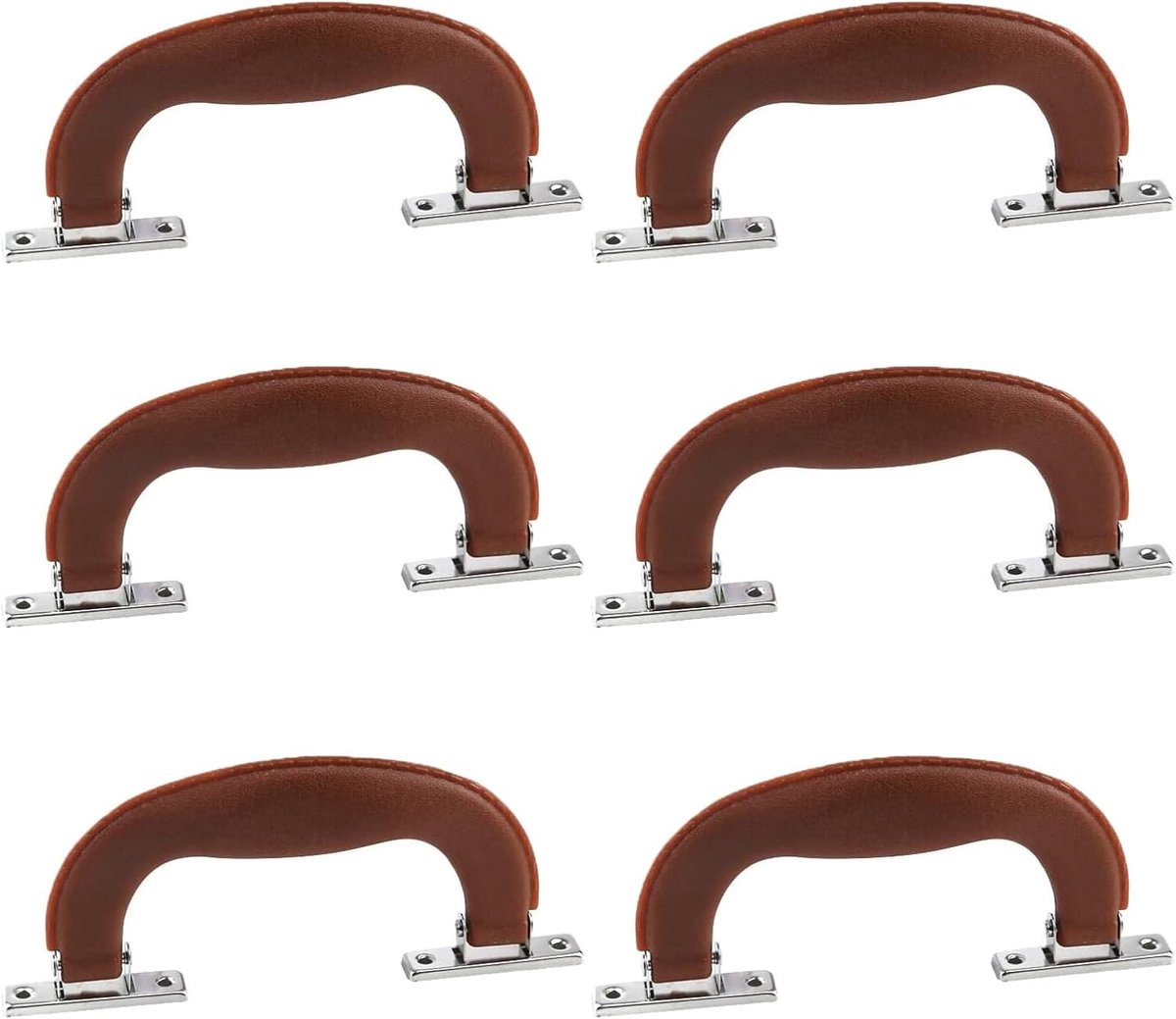 Set van 6 Koffersleutels - 150mm x 53mm - Stevige Plastic Handgrepen voor Koffers, Gereedschapskisten en Tassen in Roodbruin