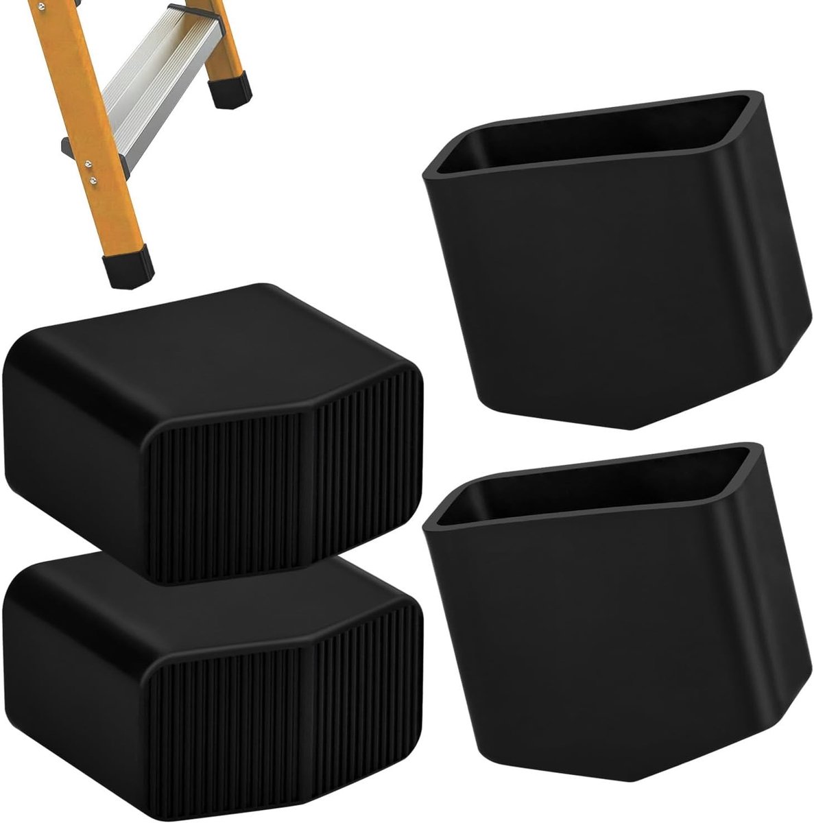 Vervangende antislip laddervoetjes voor optimale vloerbescherming, geschikt voor ladders en telescopische modellen, 20x40mm