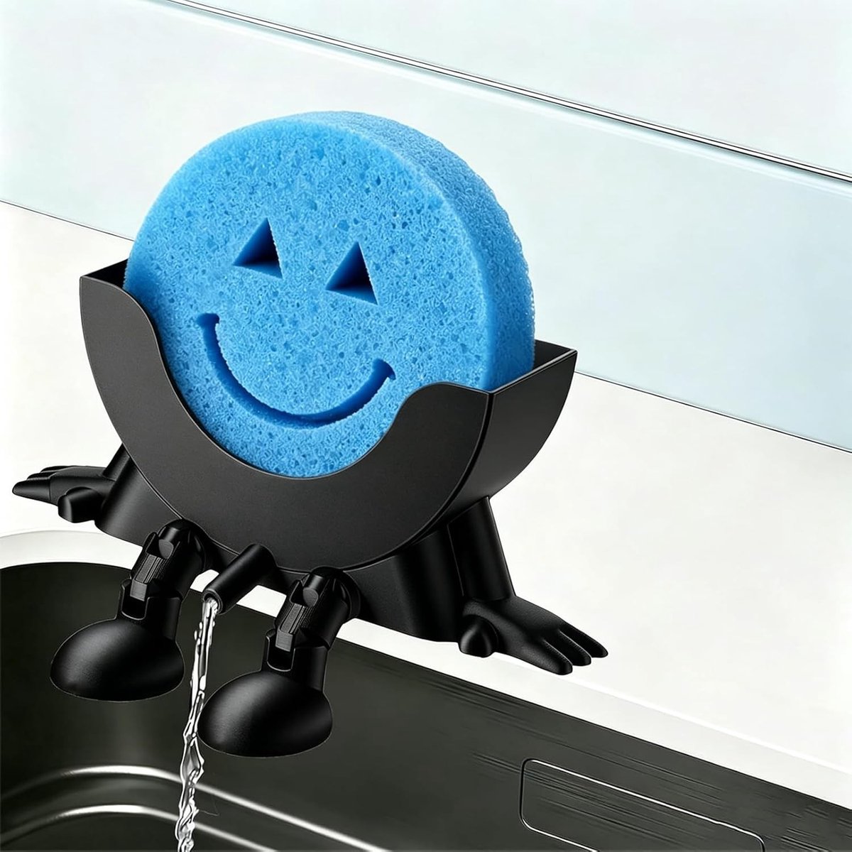 Schattige 3D-bedrukte sponshouder voor de keuken, ruimtebesparend en sneldrogend met snelle drainage en handige organizer functies