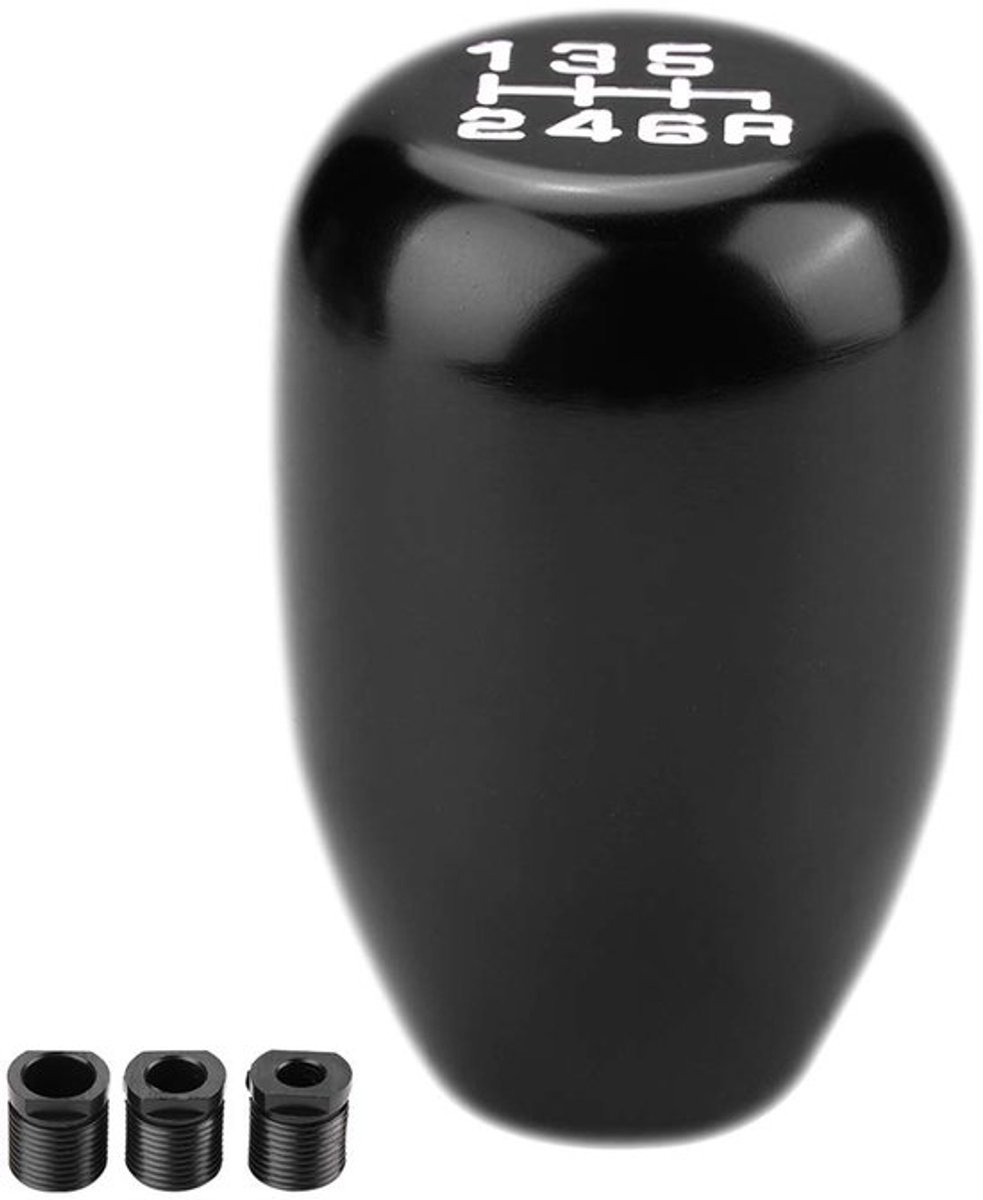 Duokon versnellingspookknop, auto universele modificatie handmatige knop versnellingspookkop shifter 6 versnellingen(Zwart)
