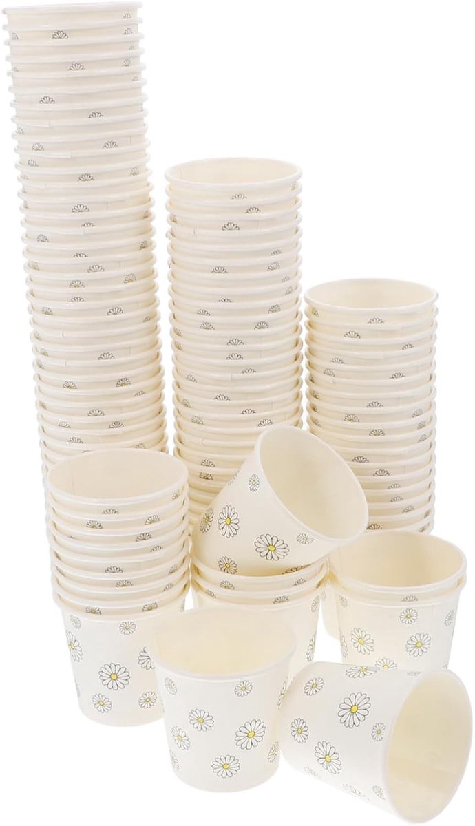 Kleine papieren bekers, 30 ml, 100 stuks, wegwerpbekers voor warme en koude dranken, ideaal voor feestjes en evenementen