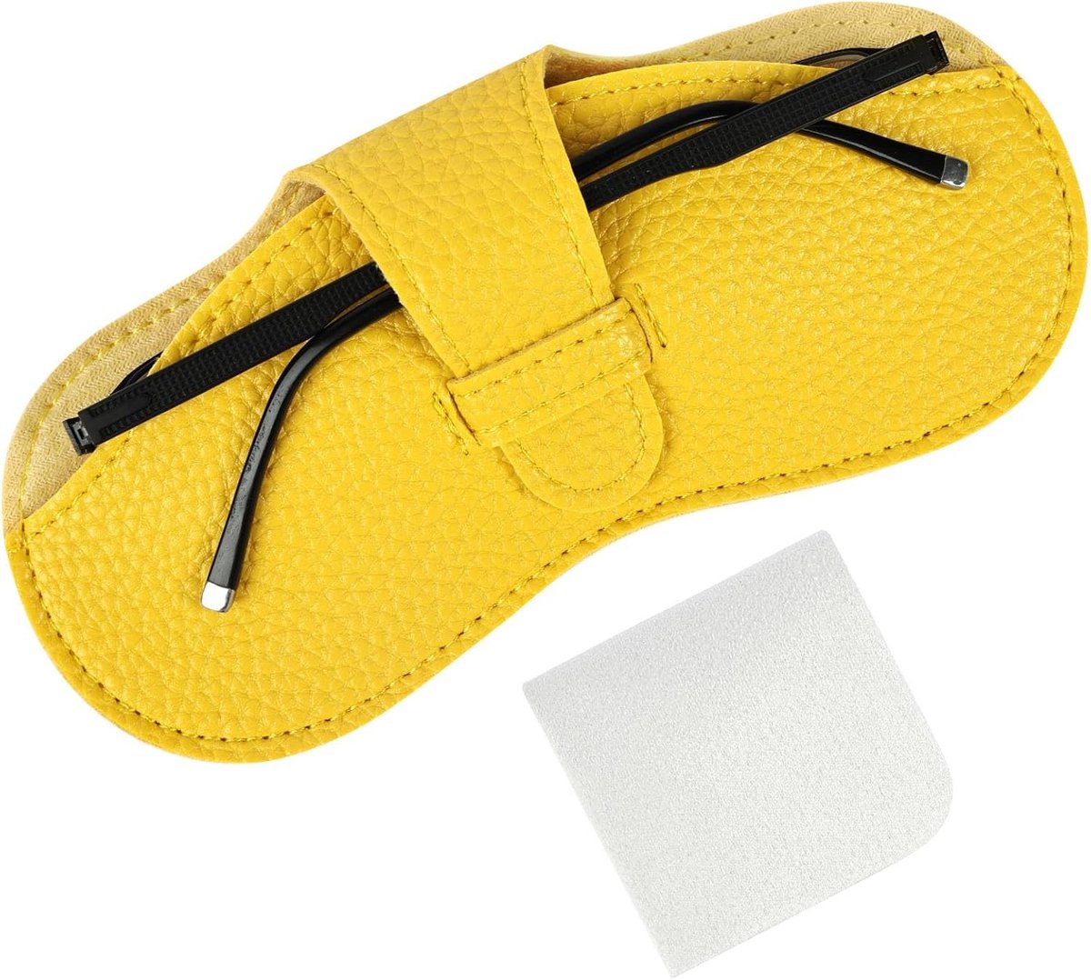Zachte leren brillenkoker, draagbare slanke PU brillenkoker, lichtgewicht brillenopslag voor heren en dames, ideaal voor bescherming en stijl