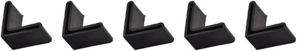 5 stuks hoekijzeren voetjes voor meubels (40 mm/1,57"), rubberen L-vormige voetjes - voor meubelpoten, planken, pootbeschermers, zwart