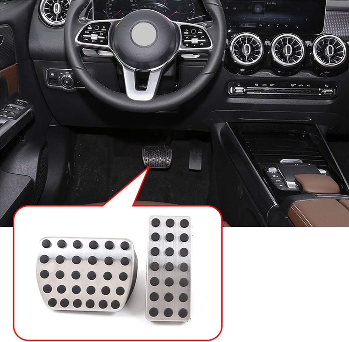 Set van 2 RVS Rempedalen voor A-Klasse en B-Klasse, Geschikt voor W177 W247 X247 2019 2020, Auto Accessoires, Upgrade, Stijlvol Design