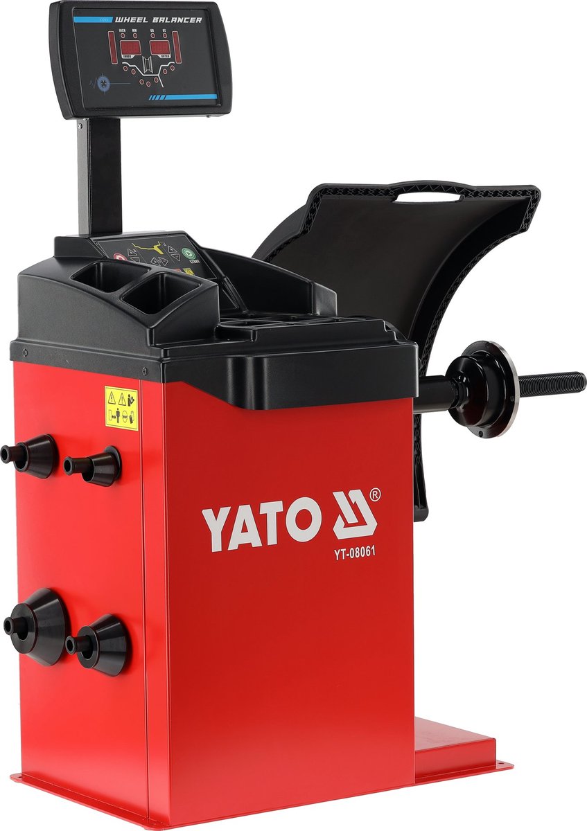 YATO YT-08061 Professionele Wielbalanceermachine met Laser – Automatische Meting (A/D) – Voor 10" tot 24" Velgen – Inclusief Zelfdiagnose & Kalibratie – 90 kg
