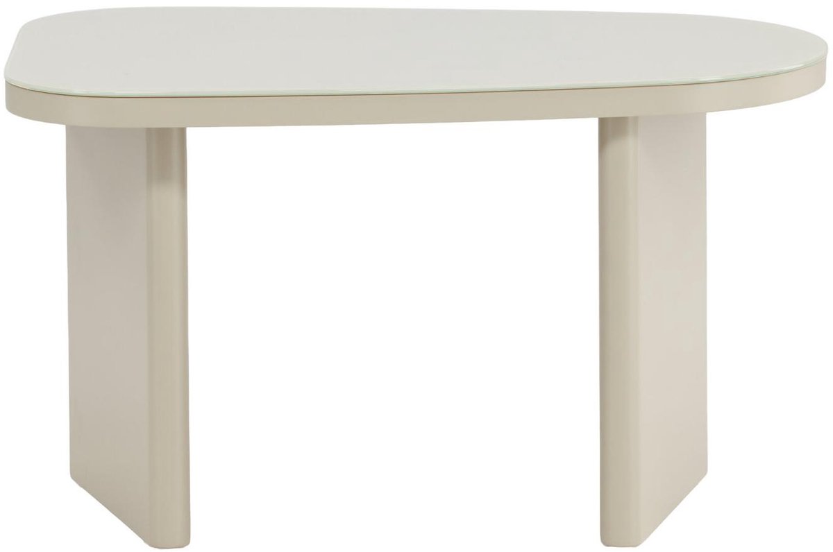 Grönvik bijzettafel, wit, nachtkastje beige.