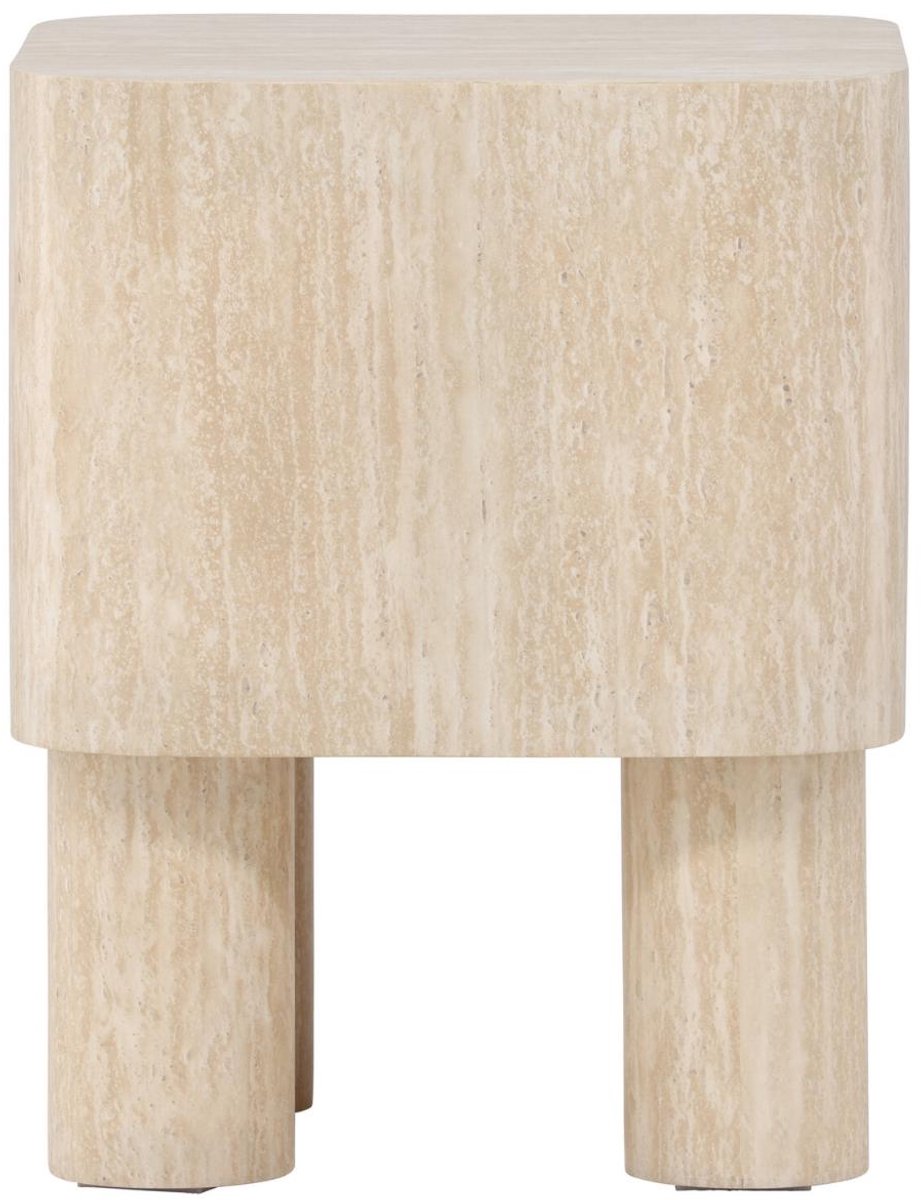 Klirou bijzettafel, wit beige.