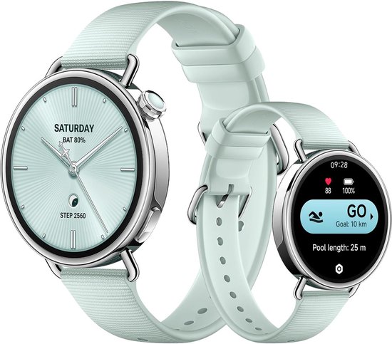 Xiaomi Watch S4 41 mm - 1,32-inch AMOLED - Gezondheidsmonitoring - 8 dagen batterij - Mintgroen